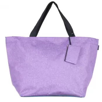 Geanta de weekend lila din material textil panzat imagine
