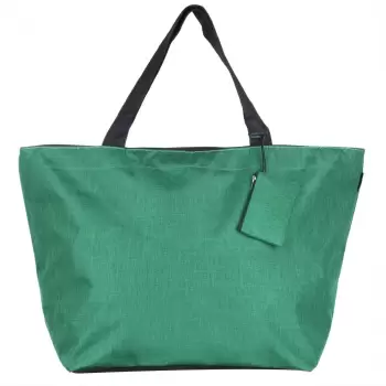 Geanta de weekend verde intens din material textil panzat imagine