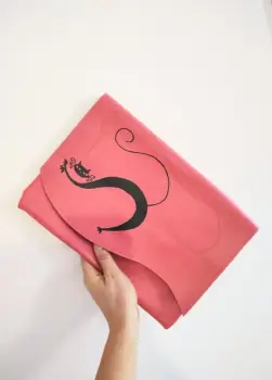 Geanta handmade roz cu pisicuta,unicat imagine