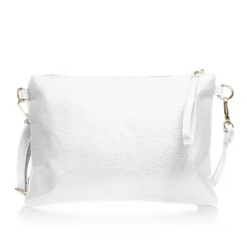 Geanta plic crossbody alba, din piele naturala imagine