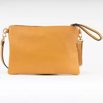 Geanta plic crossbody bej, din piele naturala imagine