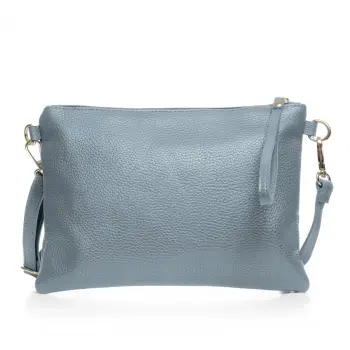 Geanta plic crossbody bleu, din piele naturala imagine