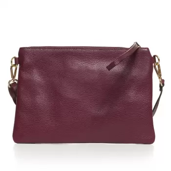Geanta plic crossbody bordo, din piele naturala imagine