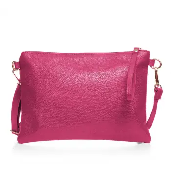 Geanta plic crossbody fucsia, din piele naturala imagine