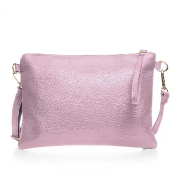 Geanta plic crossbody lila deschis, din piele naturala imagine
