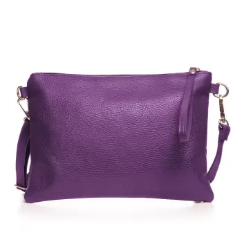 Geanta plic crossbody mov, din piele naturala imagine