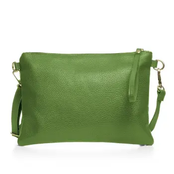 Geanta plic crossbody verde oliv, din piele naturala imagine
