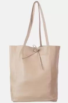 Geanta shopper bej din piele naturala imagine