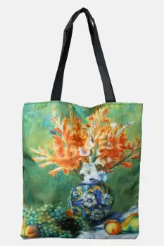 Geanta shopper din material textil, cu imprimeu inspirat dintr-o pictura cu natura statica imagine