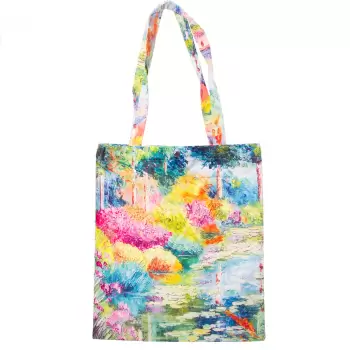 Geanta shopper din material textil, imprimeu peisaj lac imagine
