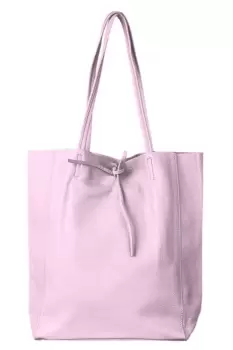 Geanta shopper lila din piele naturala imagine