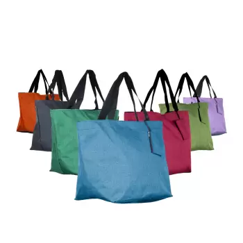 Geanta shopper multifunctionala medie din material textil panzat, diverse culori - Cadou imagine
