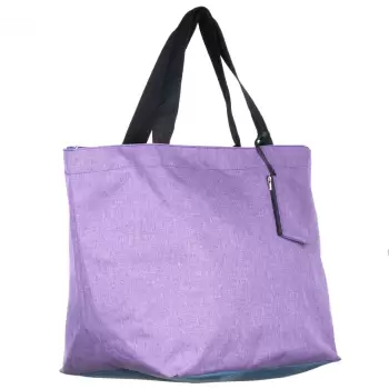 Geanta shopper multifunctionala medie din material textil panzat, lila imagine