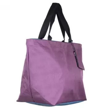 Geanta shopper multifunctionala medie din material textil panzat, mov imagine