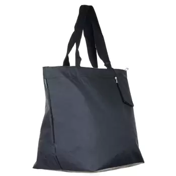 Geanta shopper multifunctionala medie din material textil panzat, negru imagine