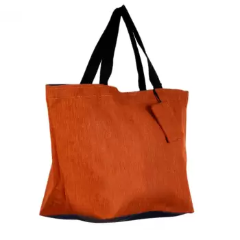 Geanta shopper multifunctionala medie din material textil panzat, portocalie imagine