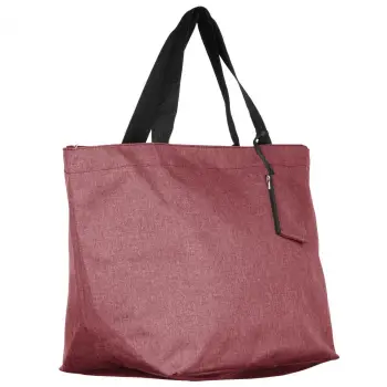 Geanta shopper multifunctionala medie din material textil panzat, roz inchis imagine