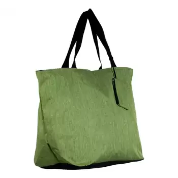 Geanta shopper multifunctionala medie din material textil panzat, verde deschis imagine