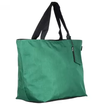 Geanta shopper multifunctionala medie din material textil panzat, verde imagine
