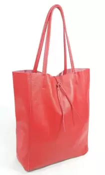 Geanta shopper rosie din piele naturala imagine