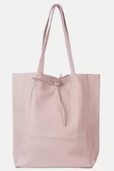 Geanta shopper roz prafuit din piele naturala imagine