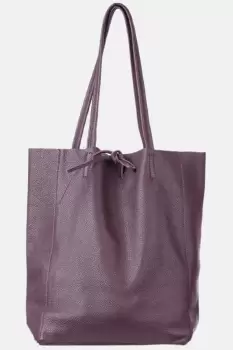 Geanta shopper visiniu din piele naturala imagine