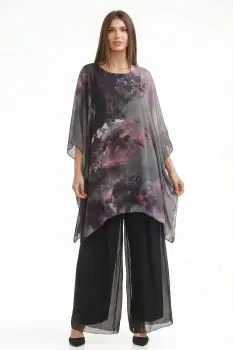 Pantaloni lungi negri, drepti, cu dublura, din matase si vascoza imagine