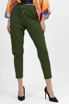 Pantaloni pana kaki din jerseu de vascoaza, casual imagine