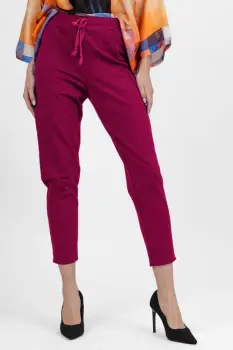 Pantaloni pana magenta din jerseu de vascoaza, casual imagine