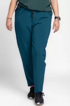 Pantaloni turcoaz casual sport din bumbac cu buzunare laterale imagine