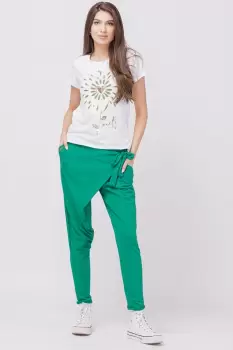 Pantaloni verzi petrecuti, din bumbac imagine