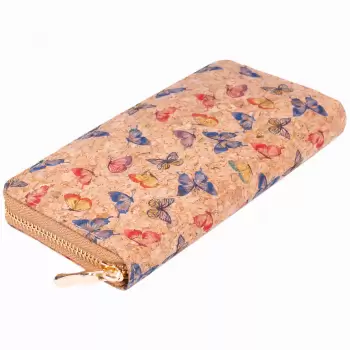 Portofel din pluta cu imprimeu fluturi multicolori imagine