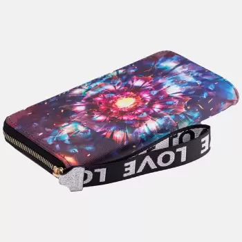 Portofel imprimeu fractalic cu nuante de albastru indigo imagine