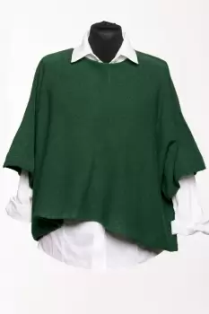 Pulover versatil cu maneca fluture din vascoza, verde gucci imagine