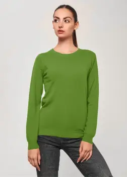 Puloveras la baza gatului, din tricotaj fin, verde oliv imagine