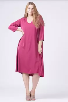 Rochie A-line mov- zmeura cu maneca lunga imagine