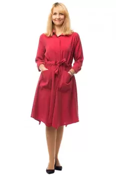 Rochie bordo, midi, matasoasa, tip camasa imagine