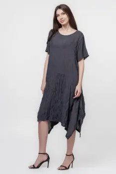 Rochie gri A-line in colturi imagine