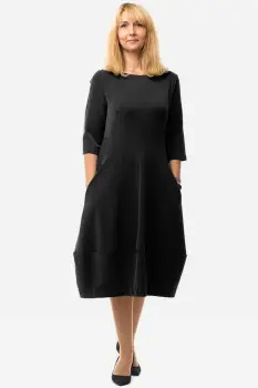 Rochie lalea cambrata neagra, cu fermoar pe spate imagine