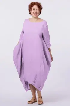 Rochie lalea in colturi, din in lila imagine