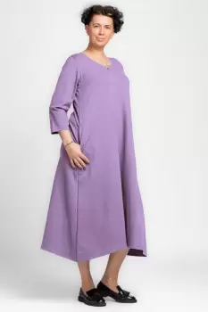 Rochie lunga A-line din jerseu punto milano, lila imagine