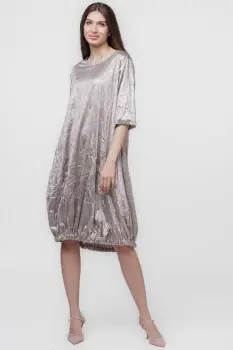 Rochie midi gogosar din material sifonat auriu imagine