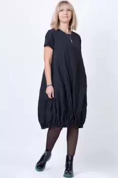 Rochie midi gogosar din tafta cu memorie neagra imagine