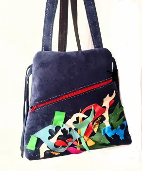 Rucsac multicolor din piele naturala ,unicat imagine