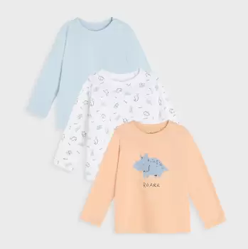 Sinsay - Set de 3 tricouri cu maneca lunga - Alb imagine