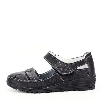 Balerini piele naturala Carina negri 114 imagine