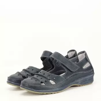 Balerini piele naturala Diana bleumarin imagine