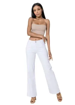 Blugi albi dama Evazati Nina Carter P080-10 M10 imagine