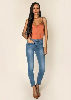 Blugi Dama Albastri Slim Nina Carter P117-5 M10 imagine