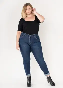 Blugi  dama basic marimi mari Nina Carter albastri P608-9 M10 imagine